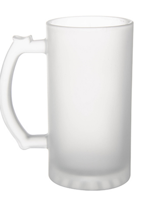 Frosted glass beer mug