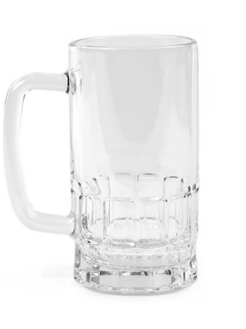 Clear glass beer mug