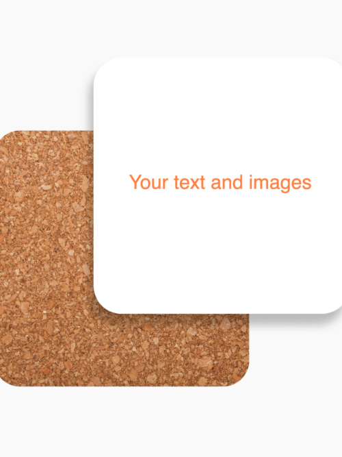 Cork and hardwood coasters