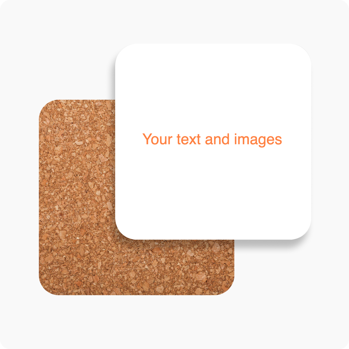 Cork and hardwood coasters