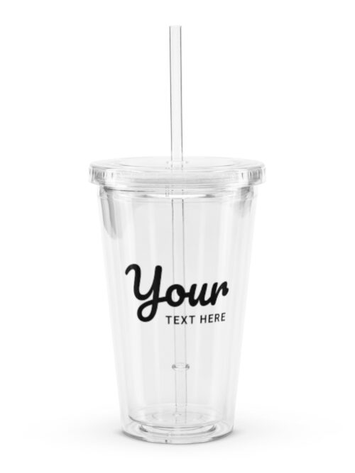 Clear plastic tumbler