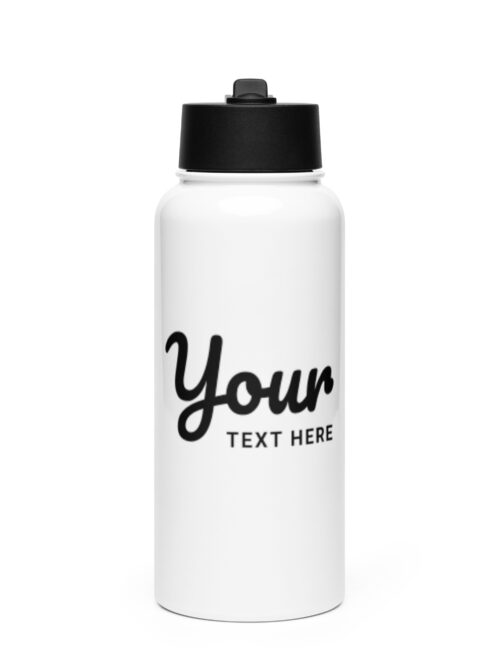 Stainless steel water bottle with a straw lid