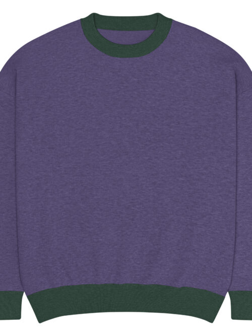Relaxed fit knitted crew neck sweater